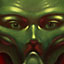 Green Alien Contrasts Red